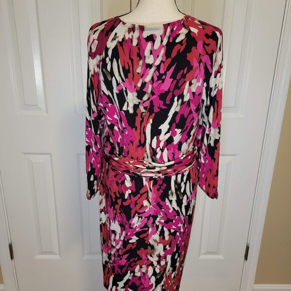 Laundry by Shelli Segal Abstract Print Faux Wrap Dress – Size 10 - Picture 6 of 7